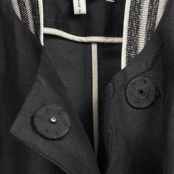 Dorothee Schumacher Black Linen Shantung Metallic-Collar Jacket - Picture 7 of 10